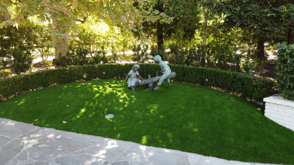 Pool deck pavers and turf project in Ventura County by Evergreen Landscaping