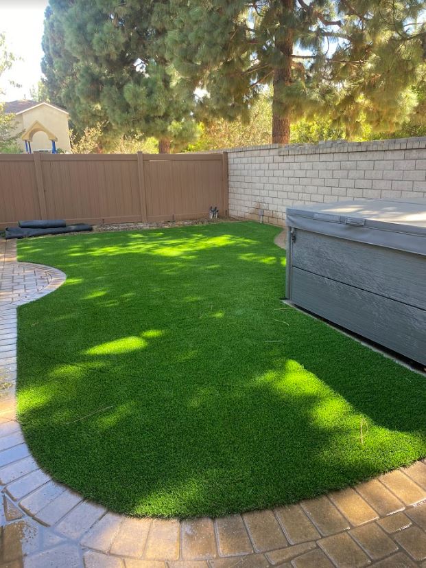 Pavers and artificial turf landscaping project in Thousand Oaks by Evergreen Landscaping