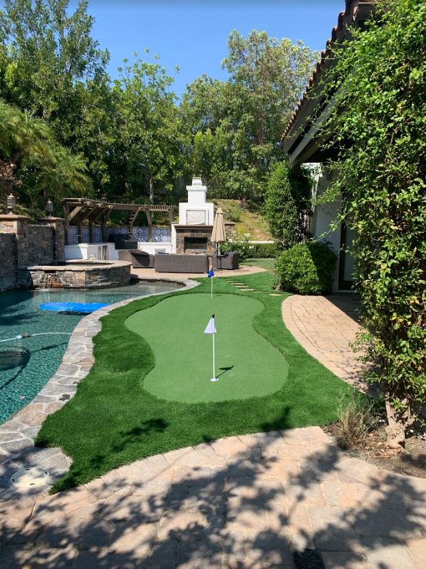 Pavers and artificial turf landscaping project in Simi Valley by Evergreen Landscaping