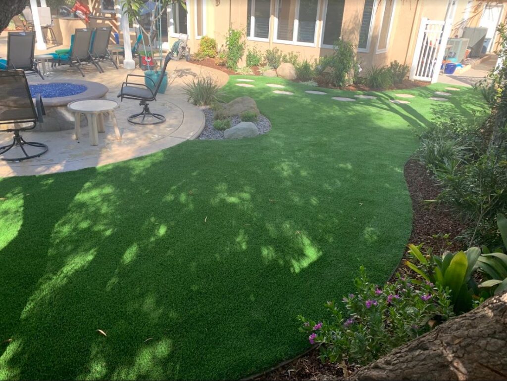 Pavers and artificial turf landscaping project in Ventura County by Evergreen Landscaping