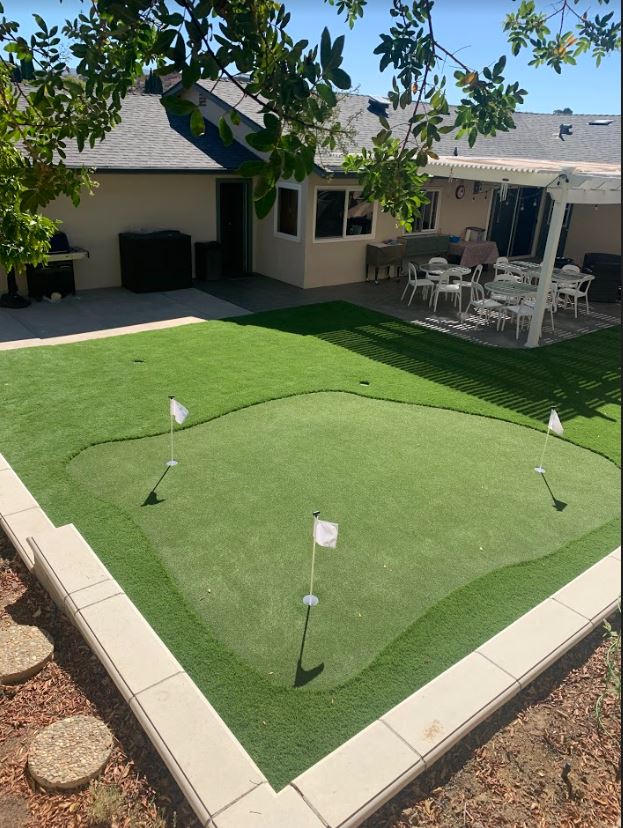 Paver patio and putting green project in Westlake Village by Evergreen Landscaping