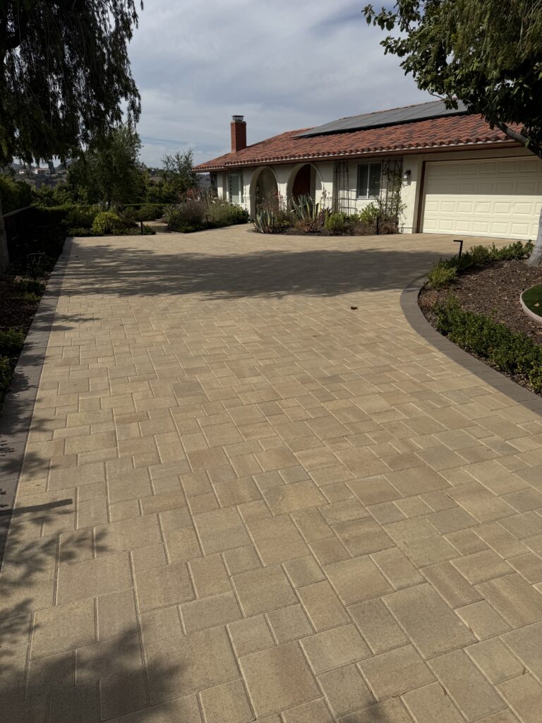Pool deck pavers and turf project in Newbury Park by Evergreen Landscaping