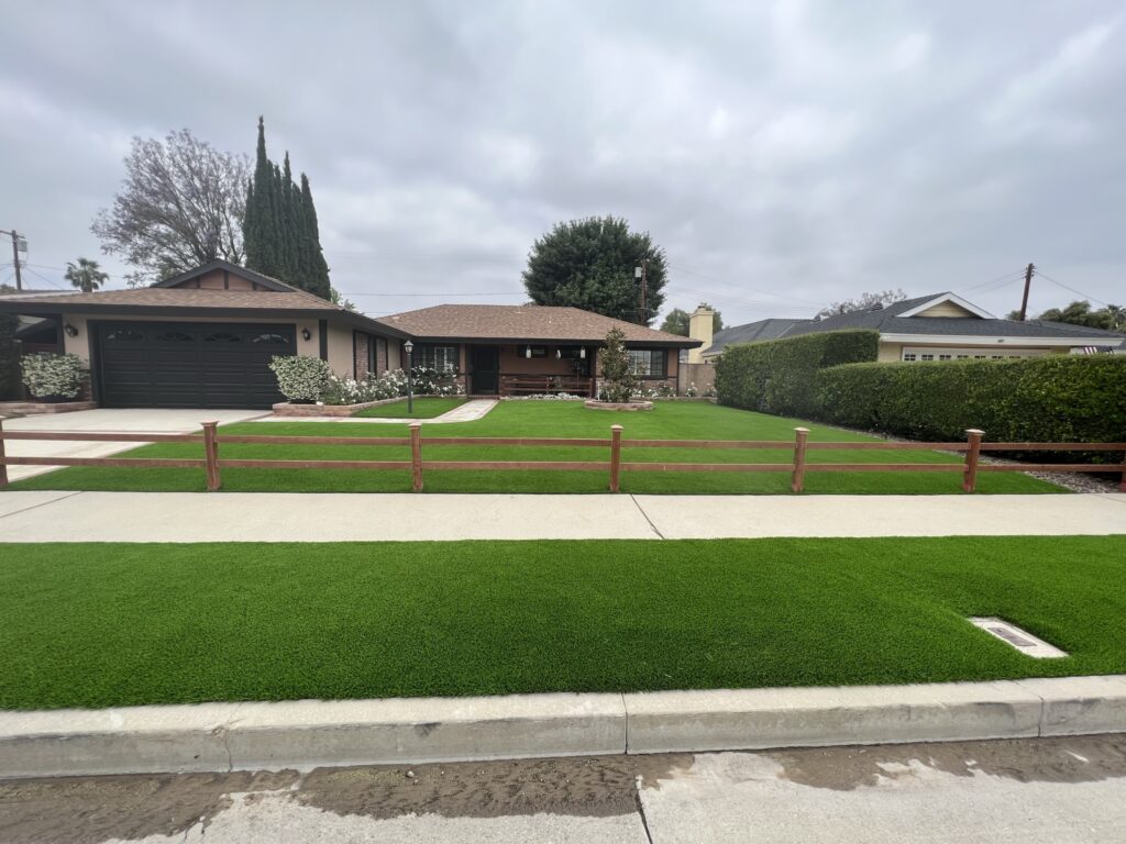 Pavers and artificial turf landscaping project in Newbury Park by Evergreen Landscaping