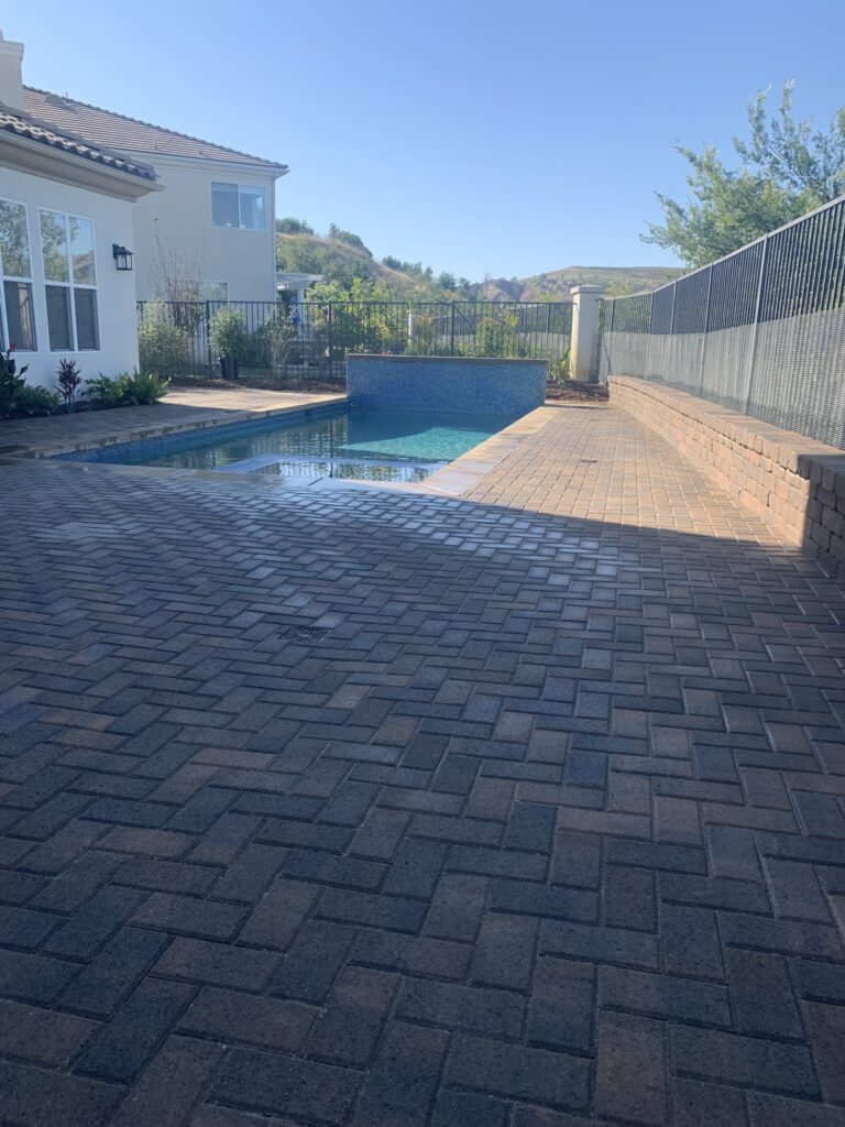 Paver patio and putting green project in Agoura Hills by Evergreen Landscaping