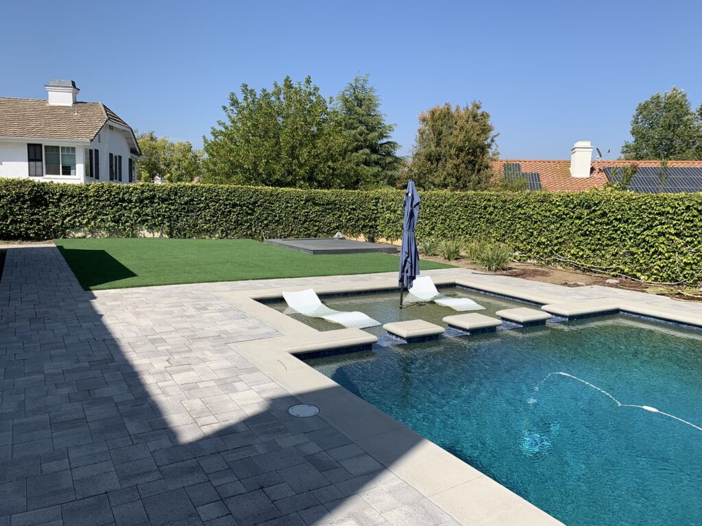Retaining walls and artificial grass project in Moorpark by Evergreen Landscaping