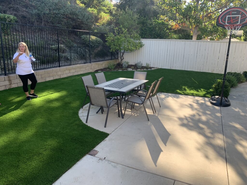 Pavers and artificial turf landscaping project in Thousand Oaks by Evergreen Landscaping