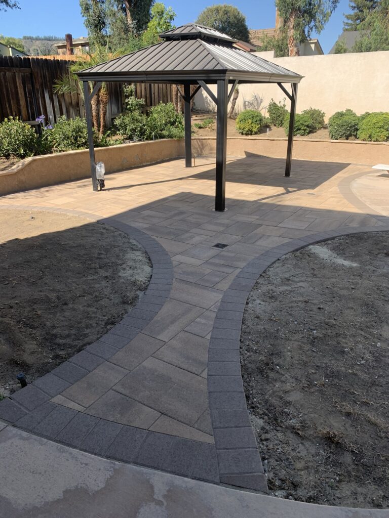 Pavers and artificial turf landscaping project in Simi Valley by Evergreen Landscaping