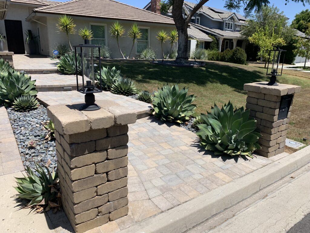 Pavers and artificial turf landscaping project in Ventura County by Evergreen Landscaping