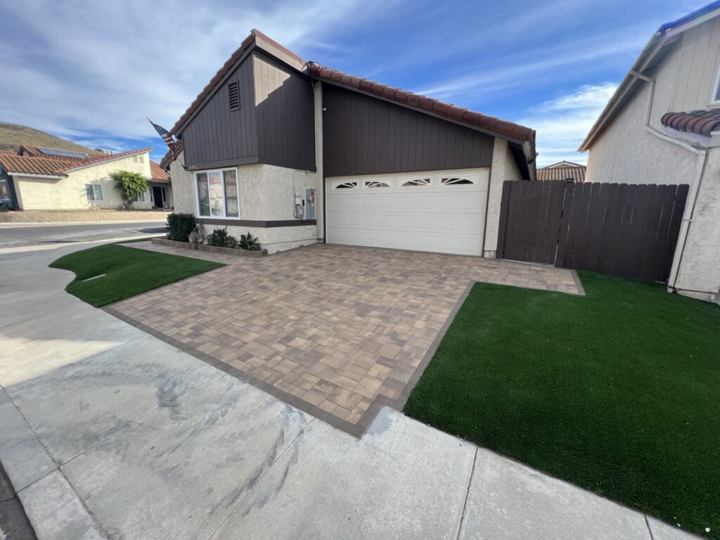 Retaining walls and artificial grass project in Moorpark by Evergreen Landscaping