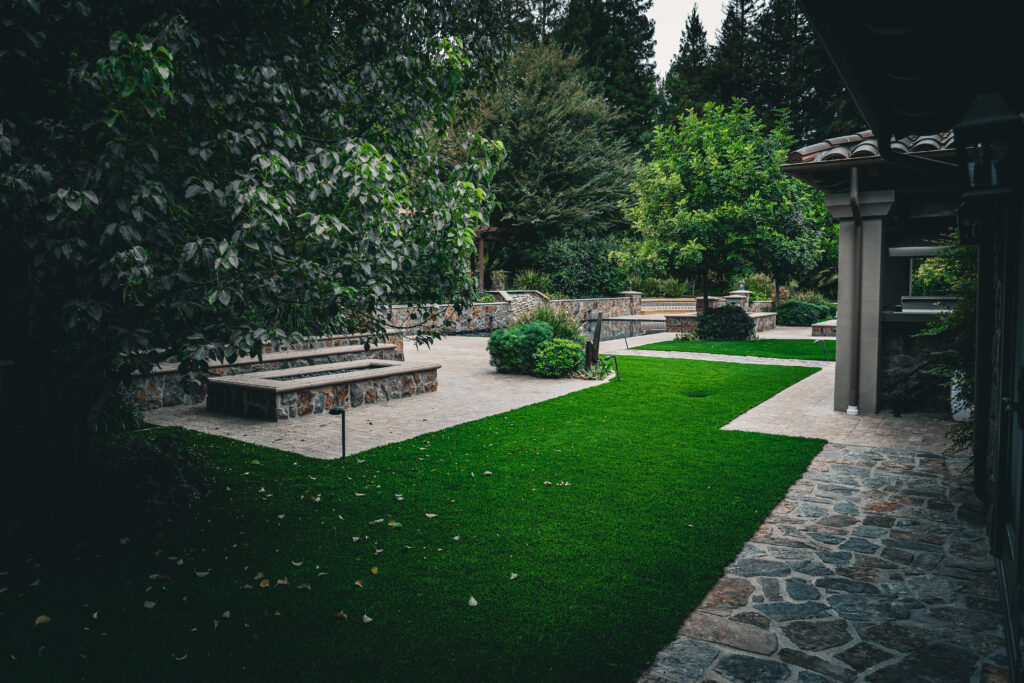 Pavers and artificial turf landscaping project in Ventura County by Evergreen Landscaping