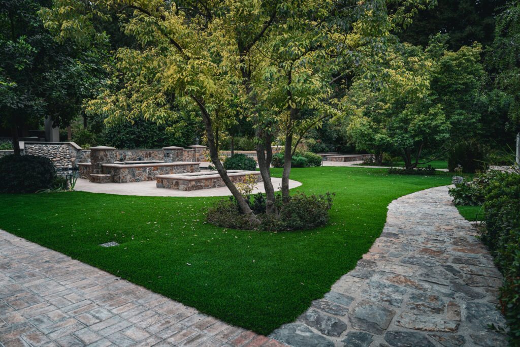 Retaining walls and artificial grass project in Camarillo by Evergreen Landscaping