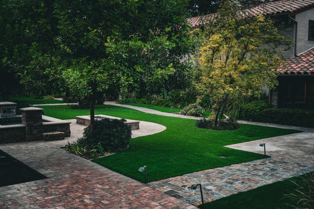 Pool deck pavers and turf project in Simi Valley by Evergreen Landscaping