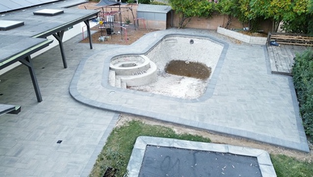 Pool deck and paver coping project in Agoura Hills by Evergreen Landscaping