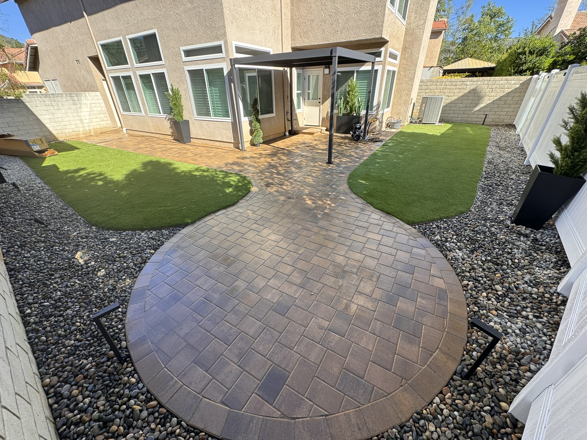 Artificial turf and paver landscaping project in Newbury Park by Evergreen Landscaping