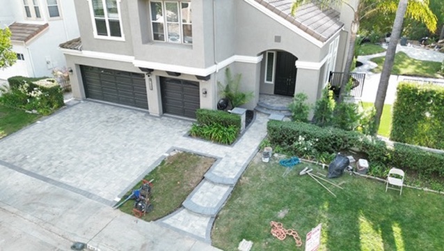 Paver driveway project in Simi Valley by Evergreen Landscaping