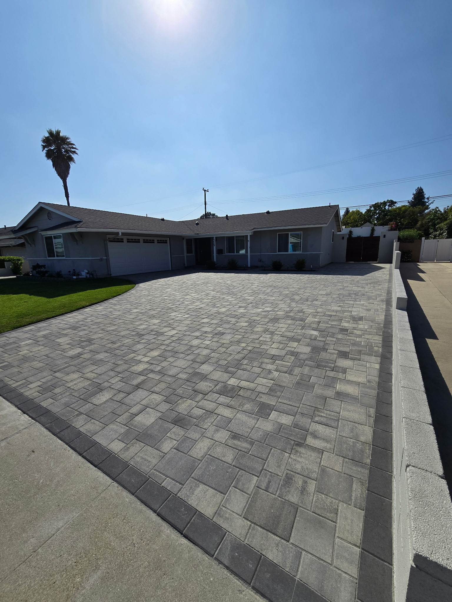 Paver driveway project in Calabasas by Evergreen Landscaping