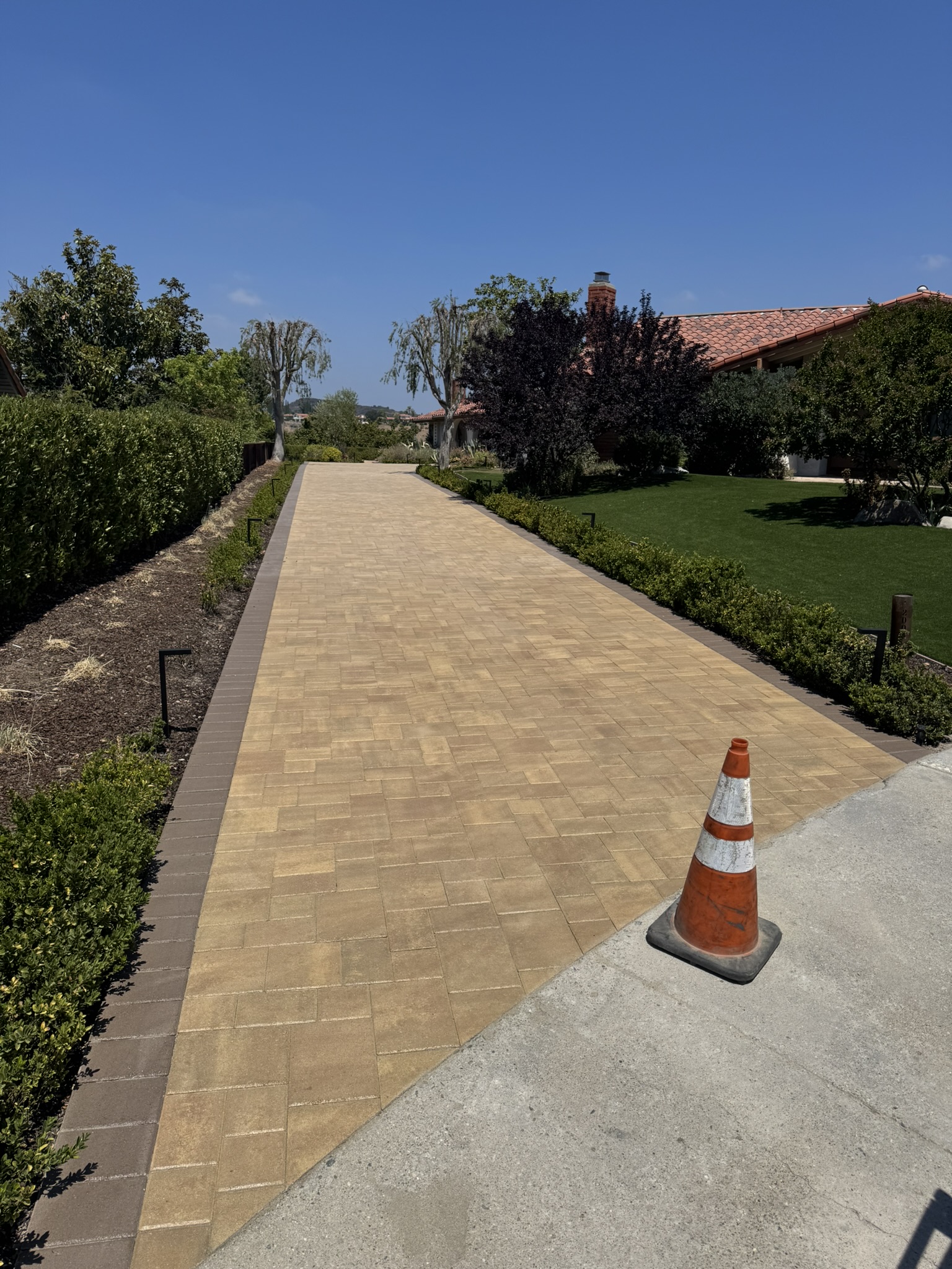 Paver driveway installation project in Ventura County by Evergreen Landscaping