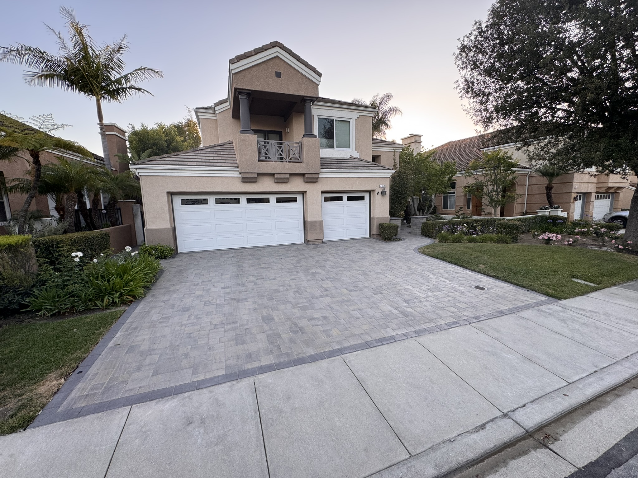 Paver driveway installation project in Camarillo by Evergreen Landscaping
