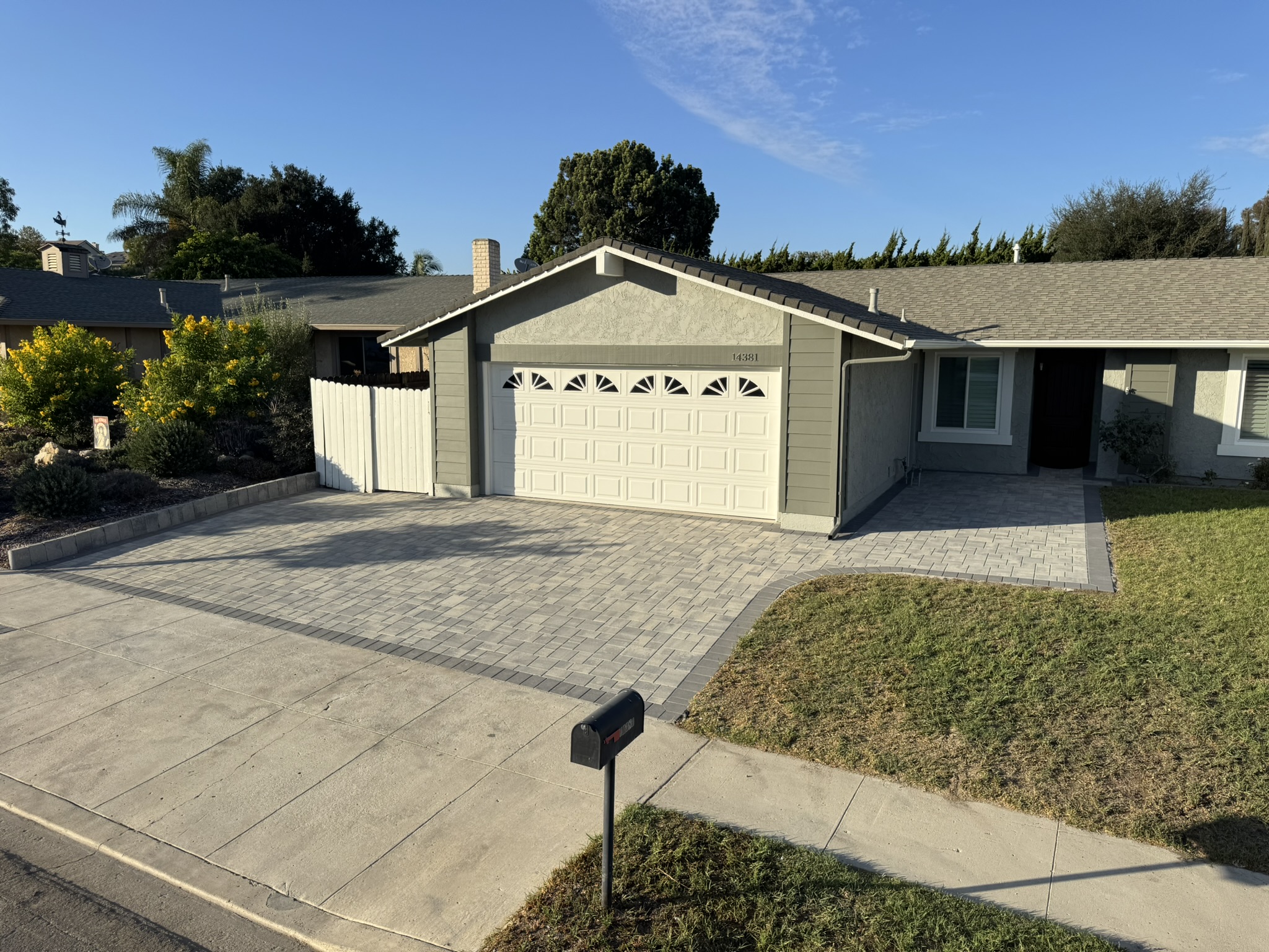 Paver driveway installation project in Simi Valley by Evergreen Landscaping