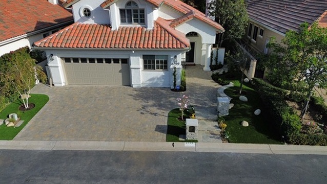 Paver driveway installation project in Ventura County by Evergreen Landscaping