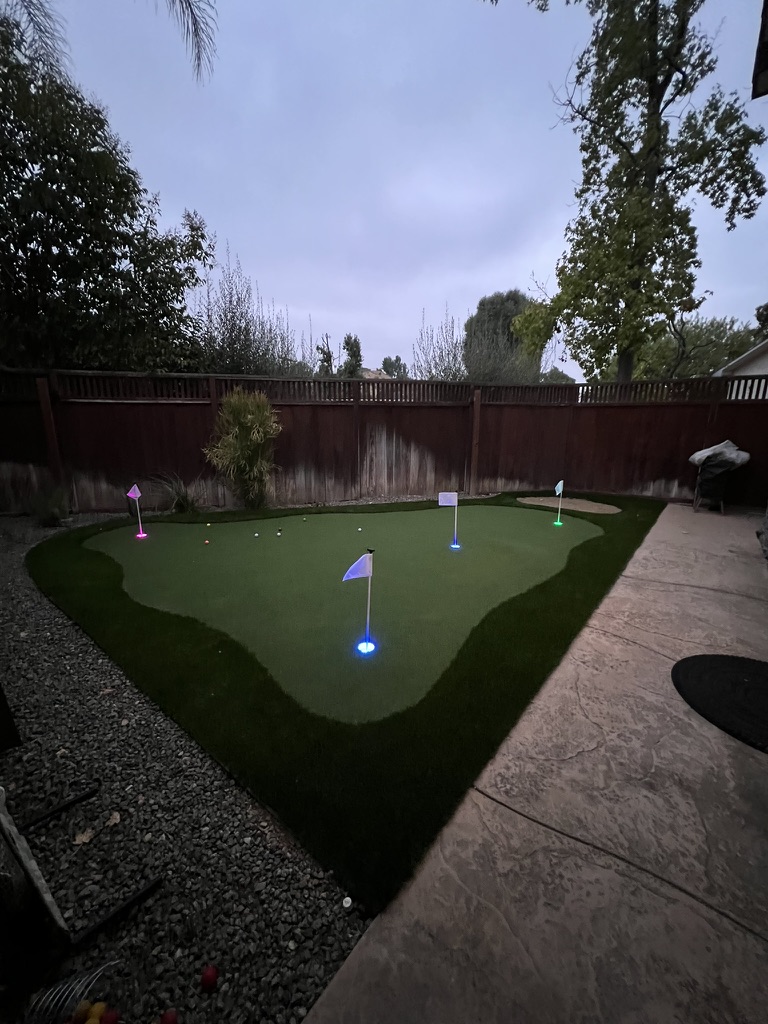 Artificial turf putting green project in Westlake Village by Evergreen Landscaping