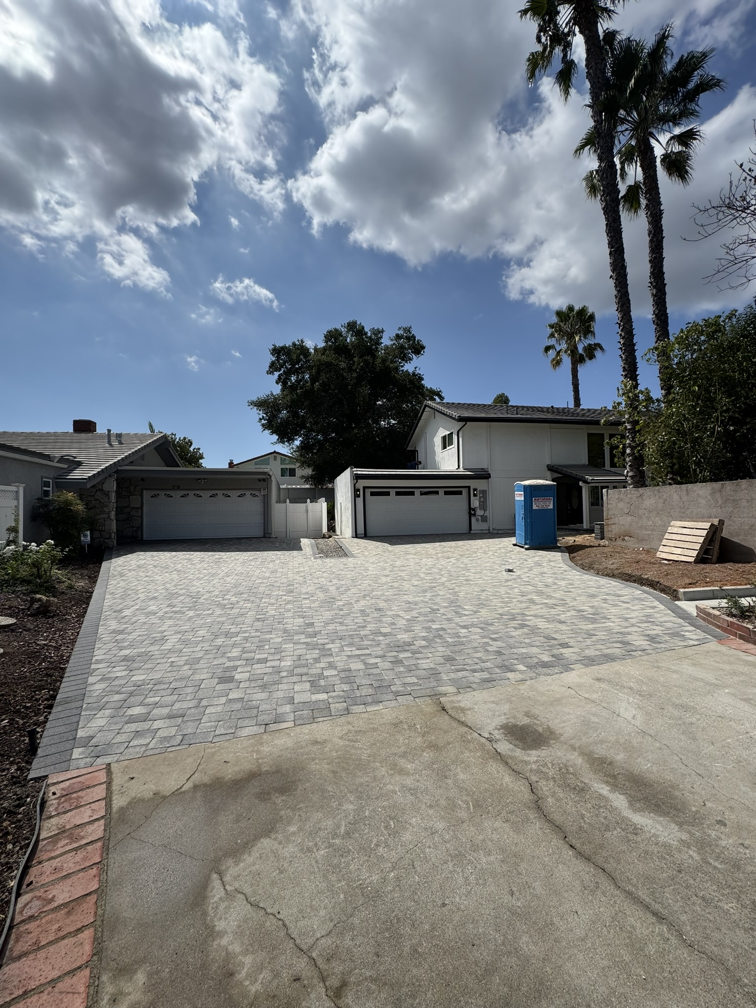 Paver driveway installation project in Moorpark by Evergreen Landscaping