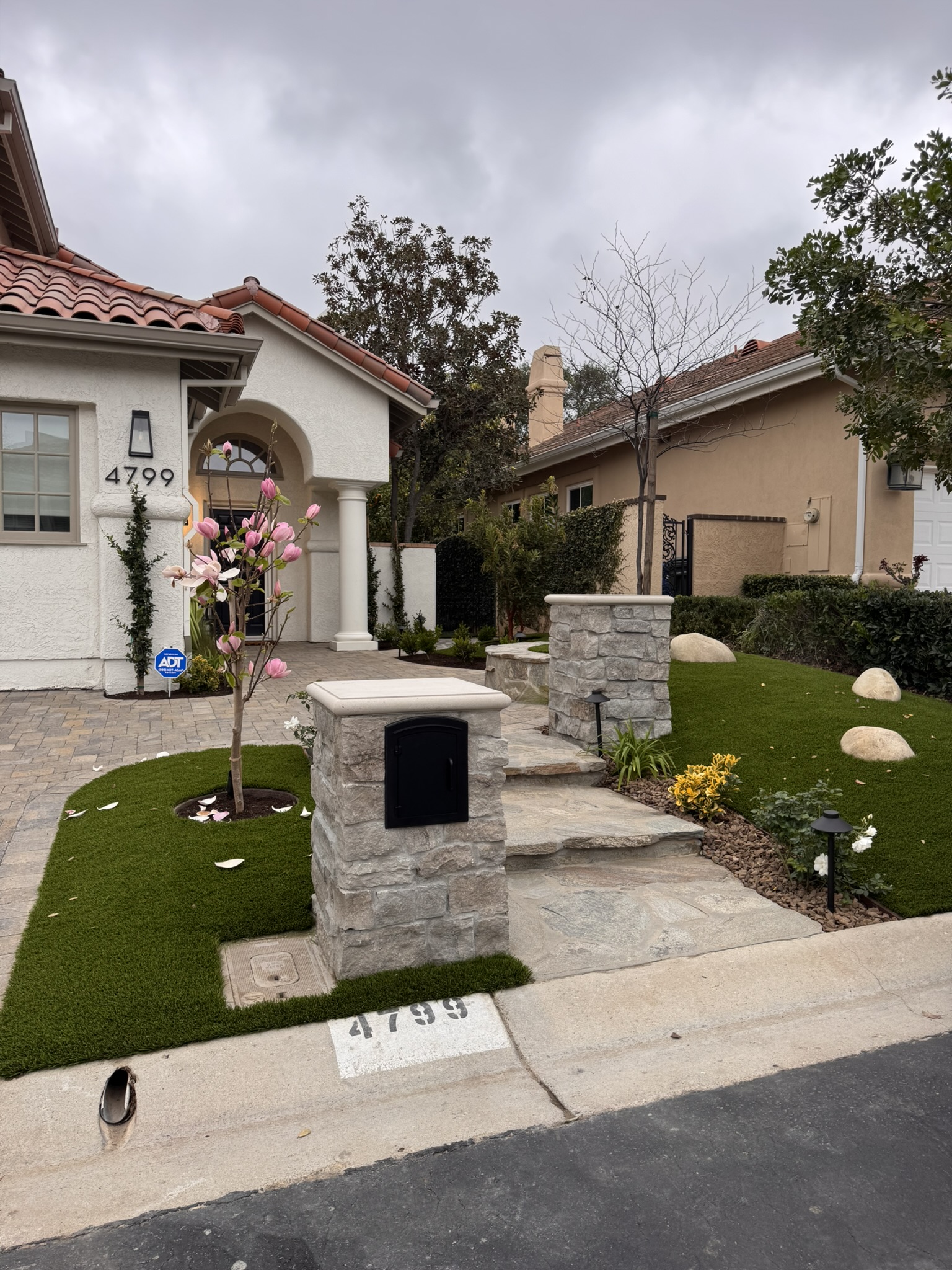 Artificial turf and paver landscaping project in Ventura County by Evergreen Landscaping