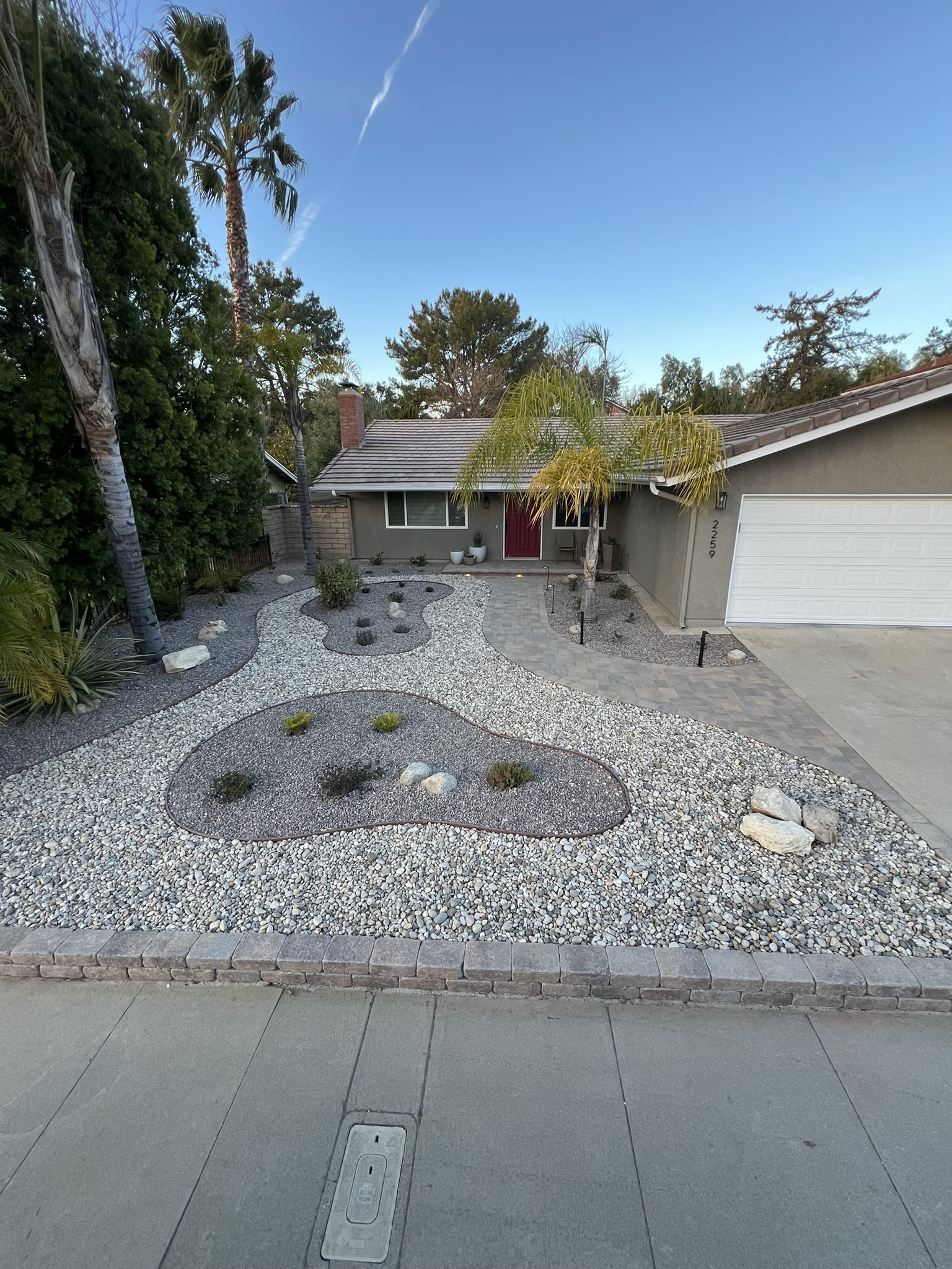 Pavers and artificial turf landscaping project in Thousand Oaks by Evergreen Landscaping