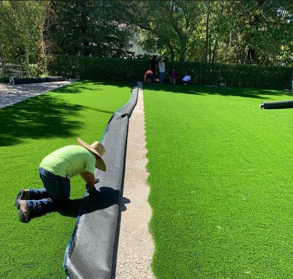 Trimming turf to area